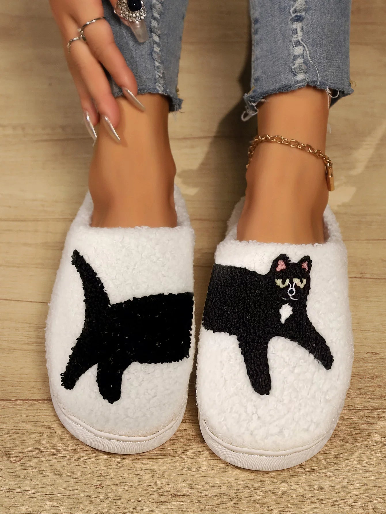 Black Cat Slippers