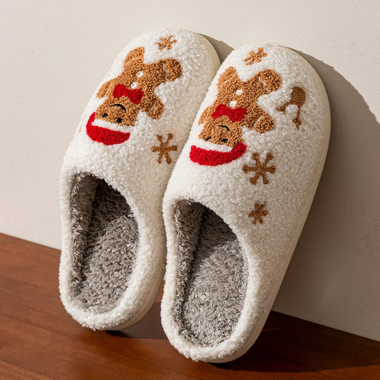 Cute Gingerbread Man Slippers