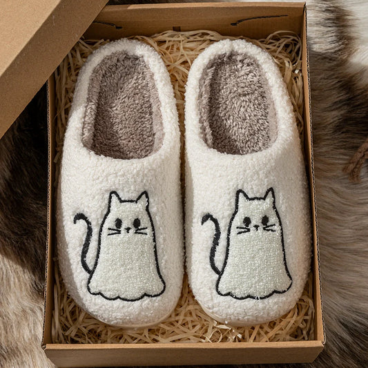 Ghost Cat Slippers