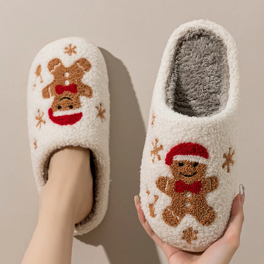 Cute Gingerbread Man Slippers